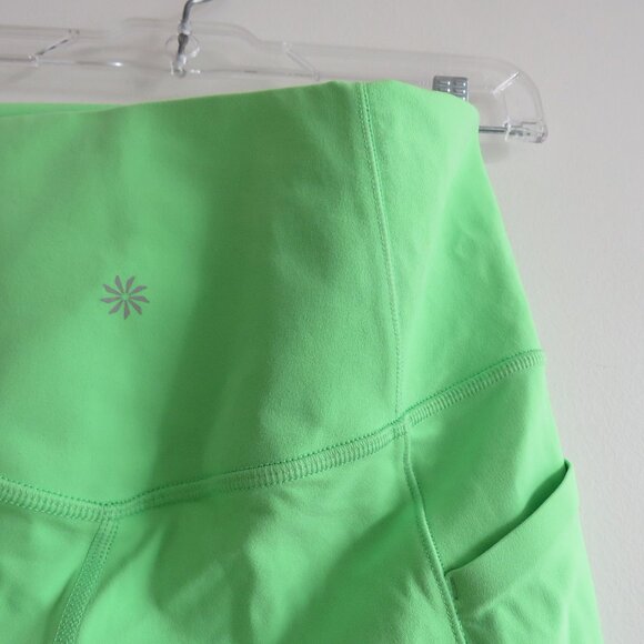 ATHLETA Salutation Stash High Rise 5" Short Neon Green Mint Athleisure Gym Sz S - Picture 10 of 12